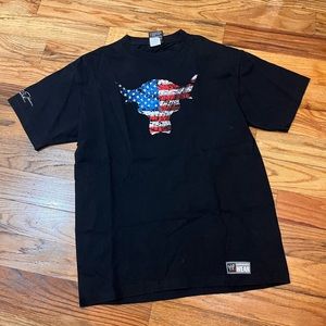 WWE The Rock Team Bring It Shirt Bull American Flag Black Large